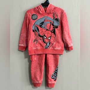 Marvel light red and Black Kids Hoodie Set